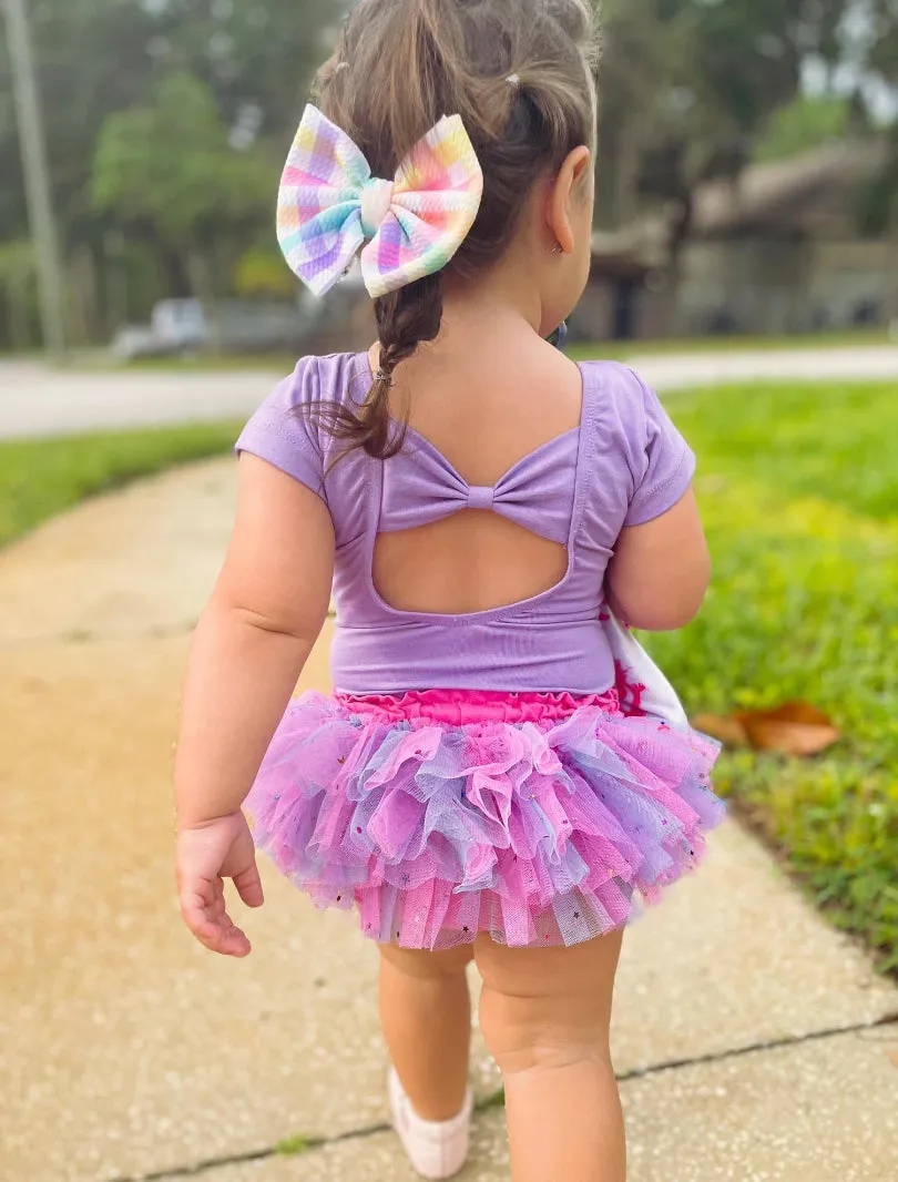 1 left! 4/5yr ~ Leotard ~ S/S Cap Sleeve Bowback ~ Lavender