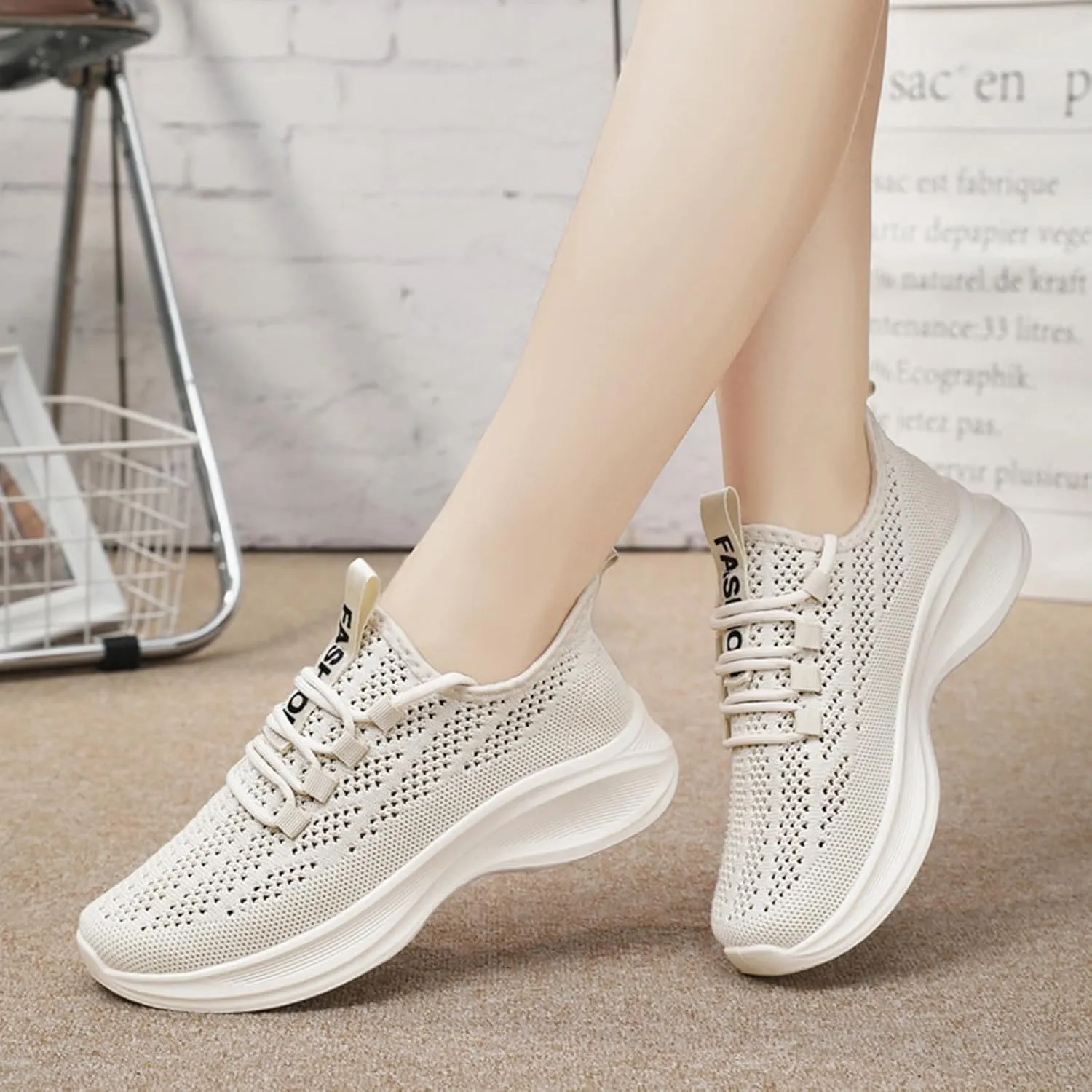 Arch Support Platform Sneakers for Women Lightweight Comfort Casual Workout Sneakers Lightweight Workout Shoe