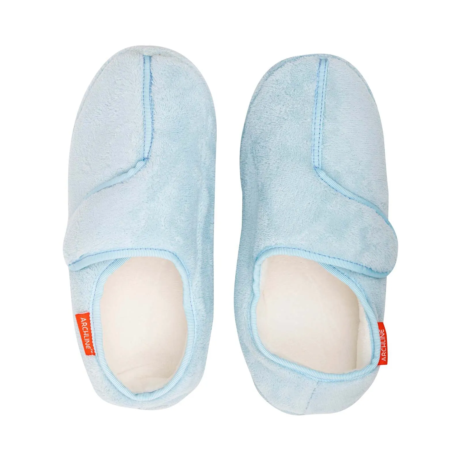 ARCHLINE Orthotic Plus Slippers Closed Scuffs Pain Relief Moccasins - Baby Blue - EU 43