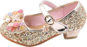 Baby Girl Colorful Diamond Elegant Shoes Hook and Loop Bow Embellished Sandal Rubber Sole Non-slip Trendy Pump Shoe