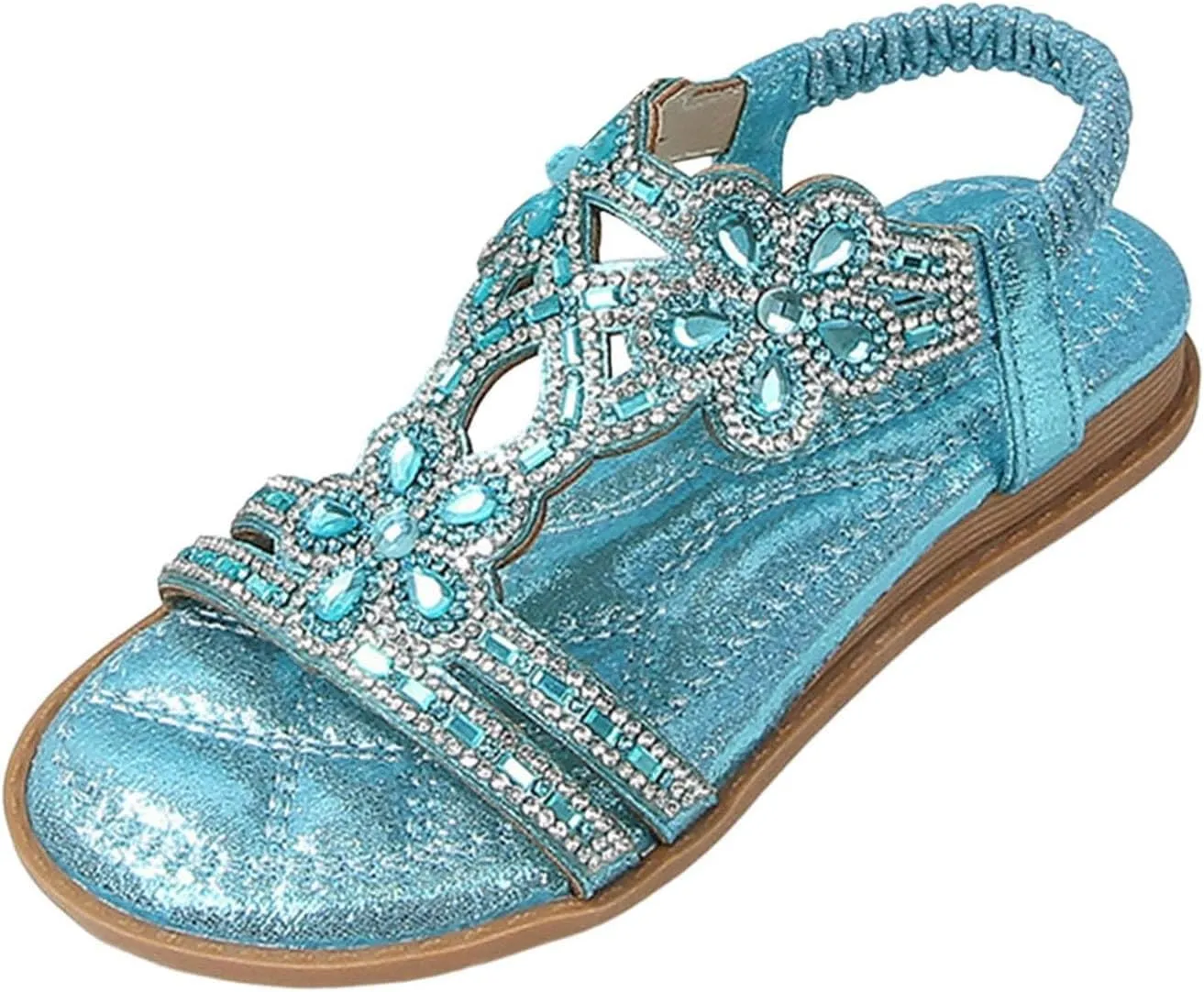 Baby Kids Princess Wedding Sandals Toddler Girls Low Heels Rhinestone Soft Sole Flats Strap Pearl Summer Casual Shoes