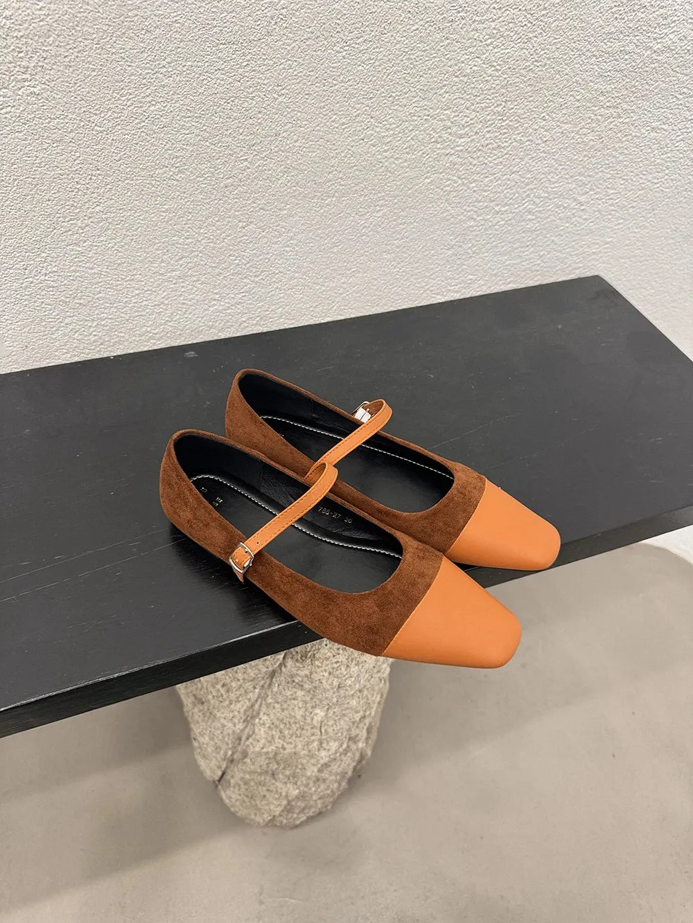 binfenxie  -  Round Toe Women Flats Loafers 2024 New Arrivals Casual Daily Shoes Belt Buckle Flock Dress Shoes Woman Beige Black Brown Khaki