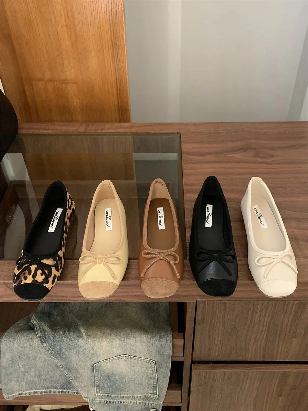 binfenxie  -  Round Toe Women Loafers Mules Bow Design 2024 New Casual Dance Shoes Black Brown Yellow Leopard Slip On Daily Casual Mules 35-39