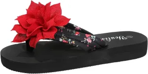 Casual Dress Women's Sandals 2025 Women's Thick Soled Flip Flops Fashionable Flower Decorated Outer Wear Beach Casual