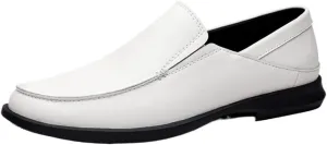 Casual Loafers for Mens Vegan Leather Tuxedo Round Toe Slip Resistant Slip-on