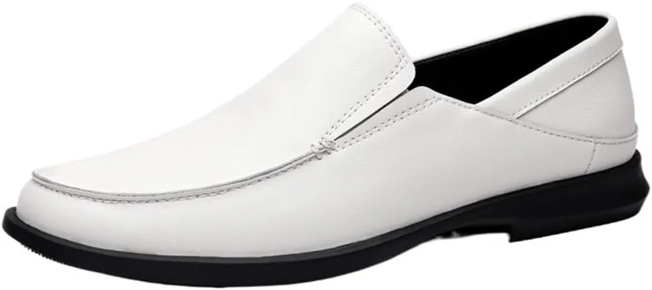 Casual Loafers for Mens Vegan Leather Tuxedo Round Toe Slip Resistant Slip-on