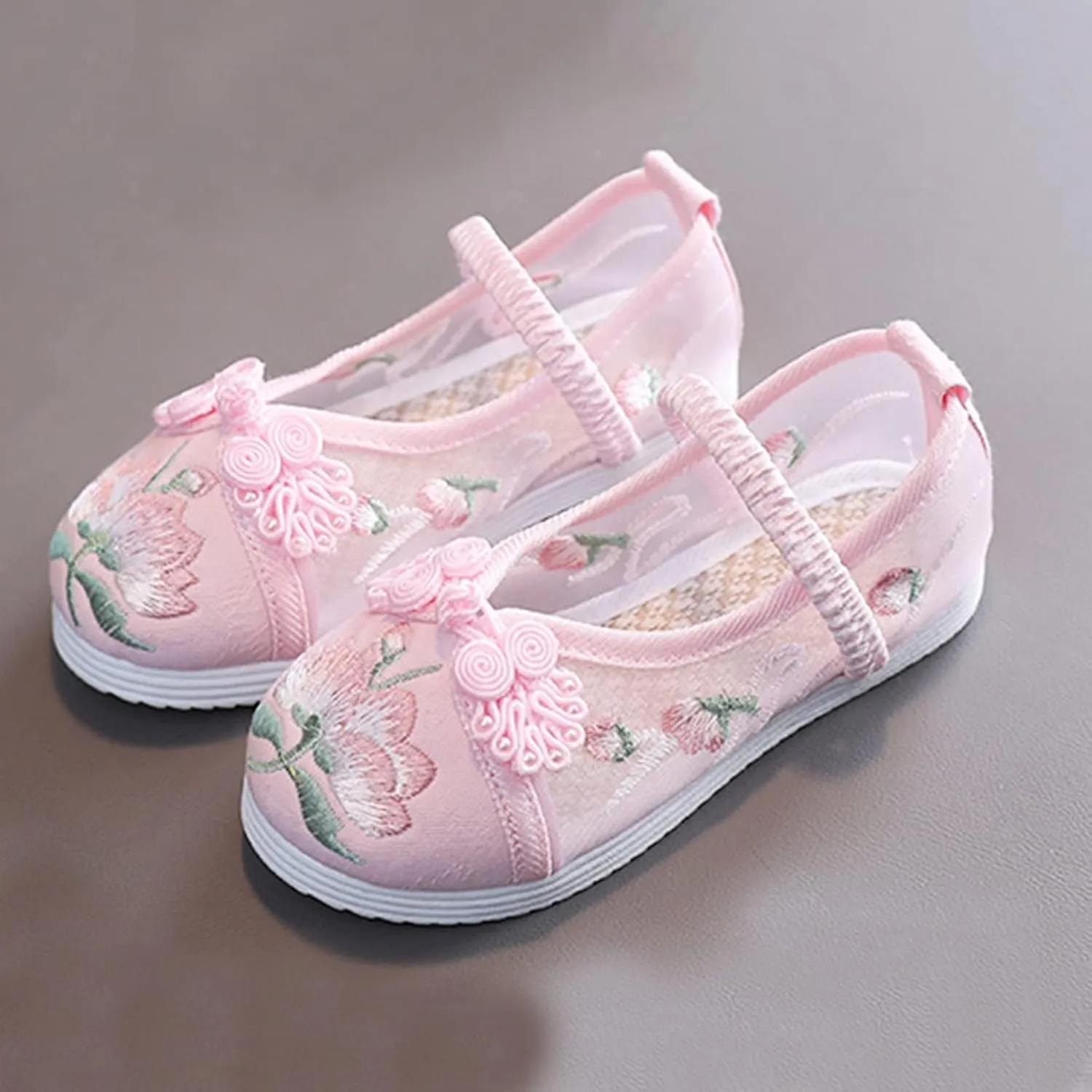 Children House Shoes Girls Flat Bottomed Embroidered Sandals Fashionable Children Performance Shoes for Toddler