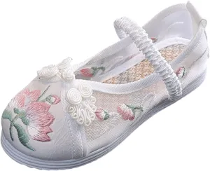 Children House Shoes Girls Flat Bottomed Embroidered Sandals Fashionable Children Performance Shoes for Toddler