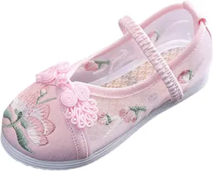 Children House Shoes Girls Flat Bottomed Embroidered Sandals Fashionable Children Performance Shoes for Toddler
