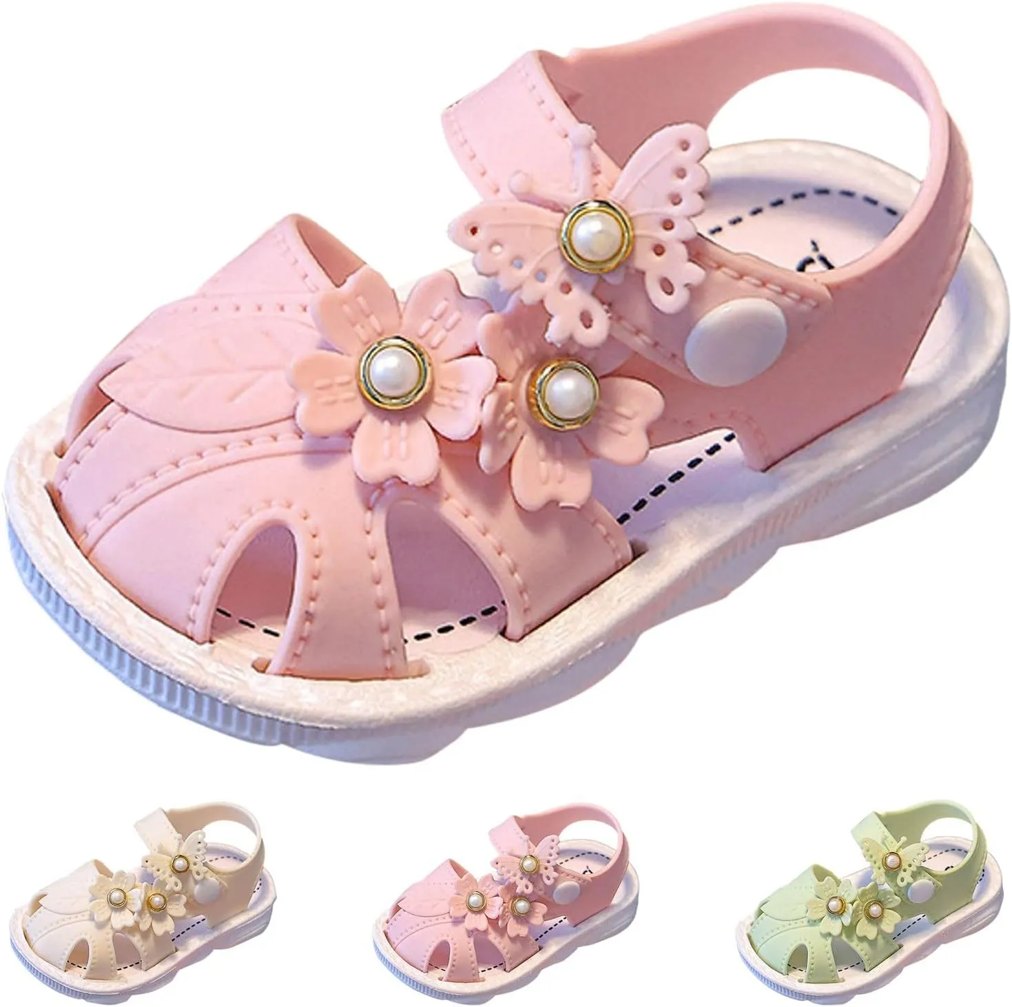 Children Shoes Comfortable Flat Sandals Fashionable Toe Covering Children Toddler Shoes Beach Girls Outdoor Slippers