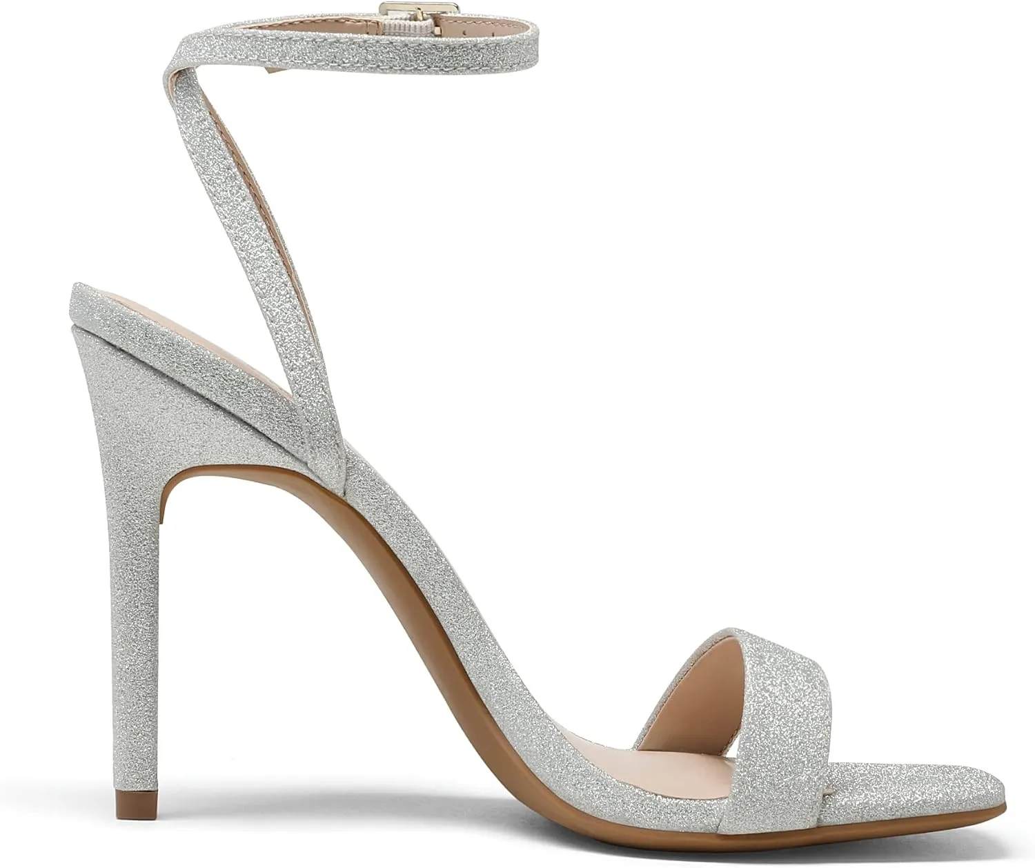 DREAM PAIRS Womens High Stilettos Open Square Toe Ankle Strap Heels Sexy Comfort Strappy Dress Shoes Wedding Bridal Pumps Sandals