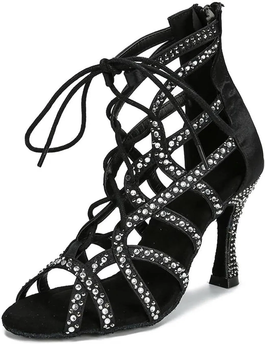 Elegant Satin Latin Heels - Ballroom Tango/Salsa Sandals for Party (9CM/3.54")