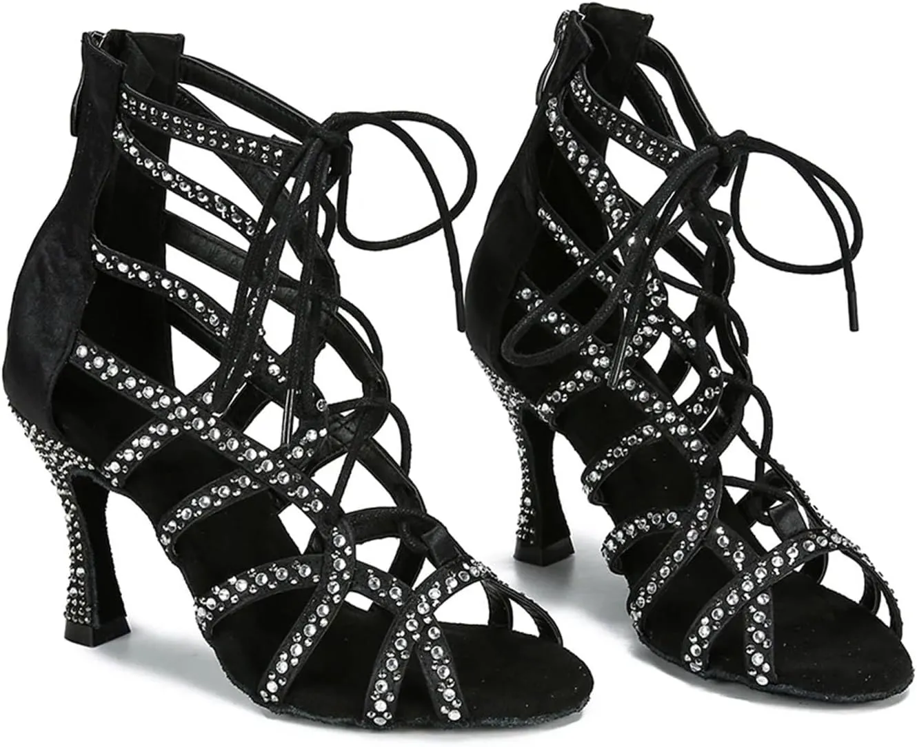 Elegant Satin Latin Heels - Ballroom Tango/Salsa Sandals for Party (9CM/3.54")