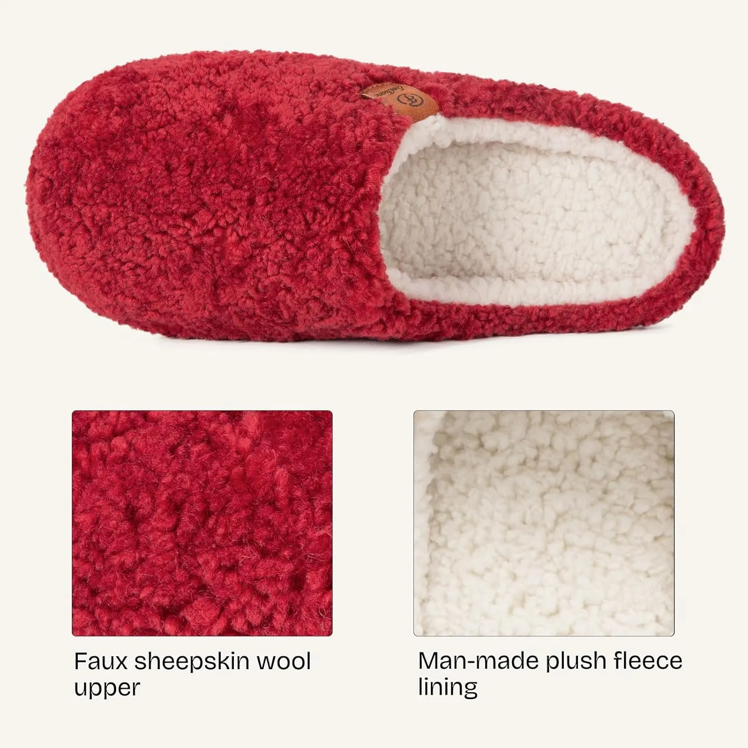 EverFoams Women's Fuzzy Slip-on Slippers Soft Comfy Memory Foam Indoor House Shoes