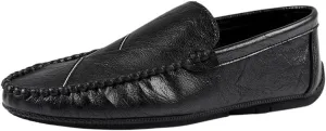 Fashion Loafers for Men's Vegan Leather Casual Solid Color Tuxedo Wedding Heel Non Slip Anti-Slip Low Top Rubber Sole Formal