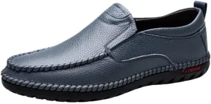 Fashion Loafers for Men's Vegan Leather Driving Loafers Outdoor Round Toe Solid Color Block Heel Prom Slip-on