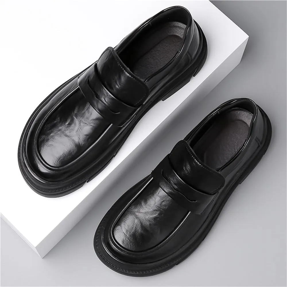 Fashion Mens Shoes Vegan Leather Uniform Solid Color Round Toe Non Slip Anti-Slip Shoe Slip-on