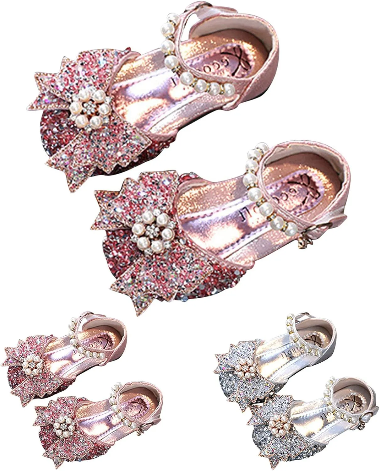 Fashion Spring And Summer Children Dance Shoes Girls Dress Performance Princess Shoes Sequin Pearl Boots for Toddlers