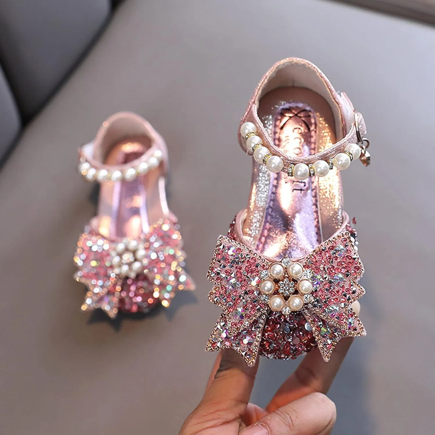 Fashion Spring And Summer Children Dance Shoes Girls Dress Performance Princess Shoes Sequin Pearl Boots for Toddlers