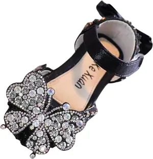 Fashion Spring And Summer Girls Shoes Dress Performance Dance Shoes Rhinestone Sequins Cartoon Butterfly Baby