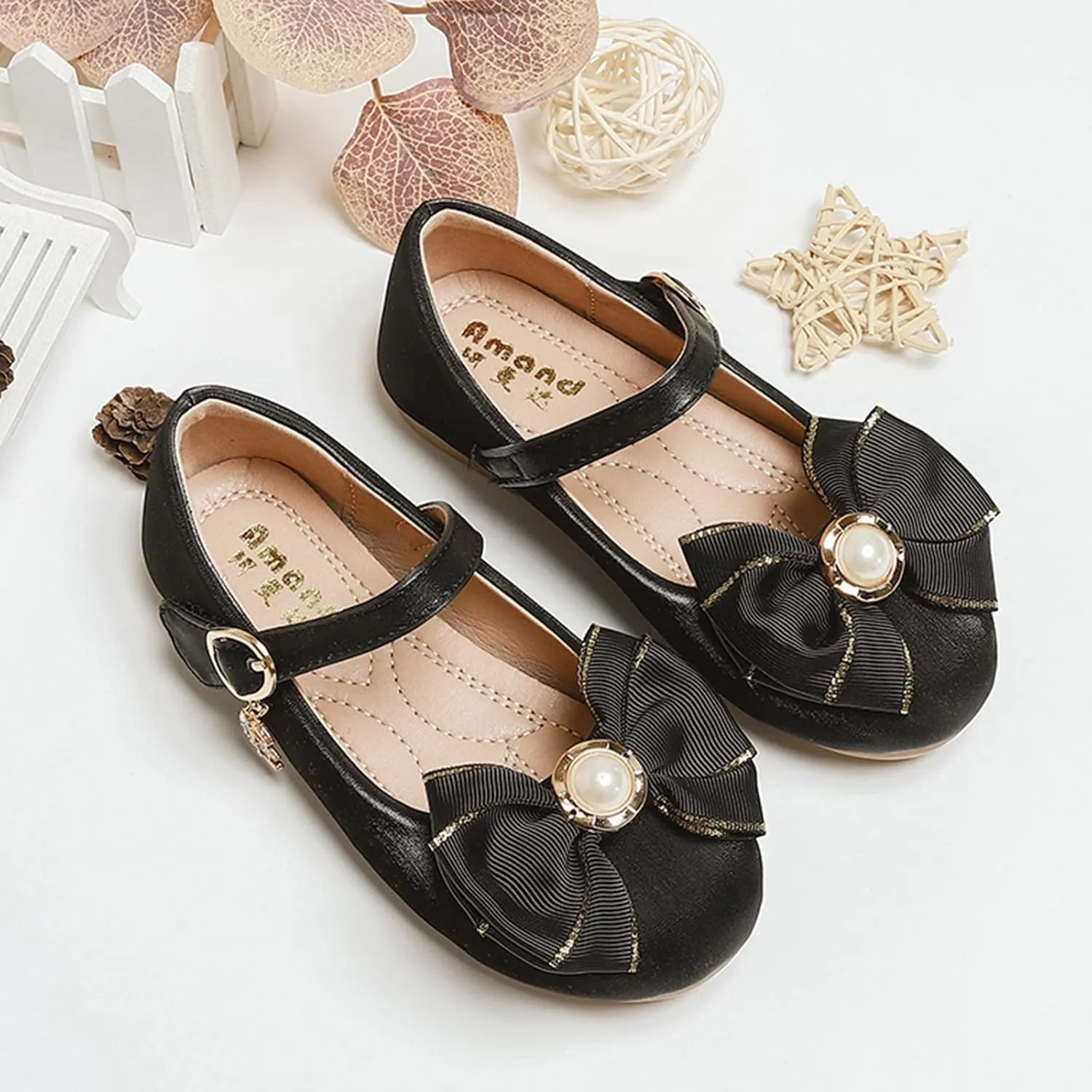 Girl Shoes Small Leather Shoes Single Shoes Children Dance Shoes Girls Performance Shoes Little Girl Dress Shoes (Black, 2.5-3 Years Toddler)