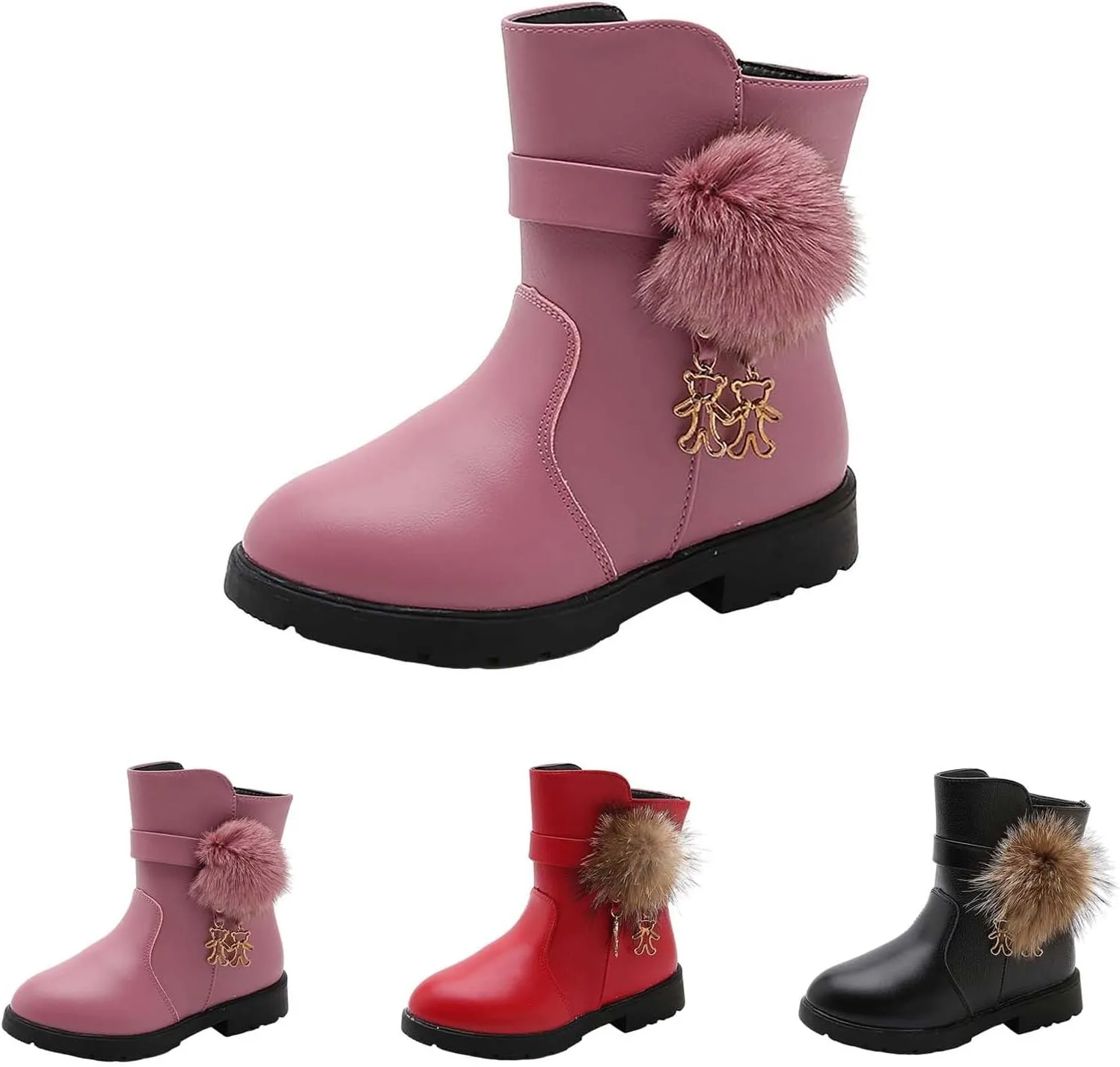 Girls And Boys Children's Ankle Shoes Non Slip Slip On Short Boots Boots for Baby Girls Leather Ankle Boots