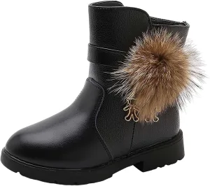 Girls And Boys Children's Ankle Shoes Non Slip Slip On Short Boots Boots for Baby Girls Leather Ankle Boots