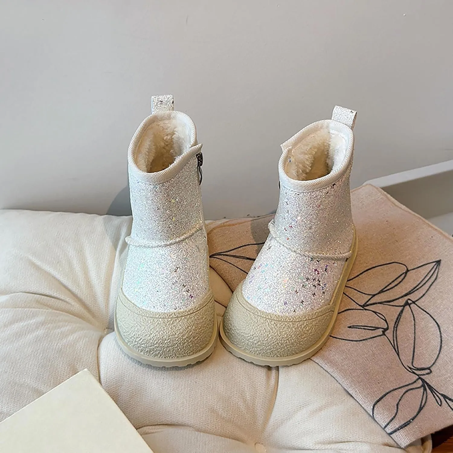 Girls Boys Snow Boots Faux Fur Lined Kids Winter Ankle Shoes for Toddler Little Kid Big Kid