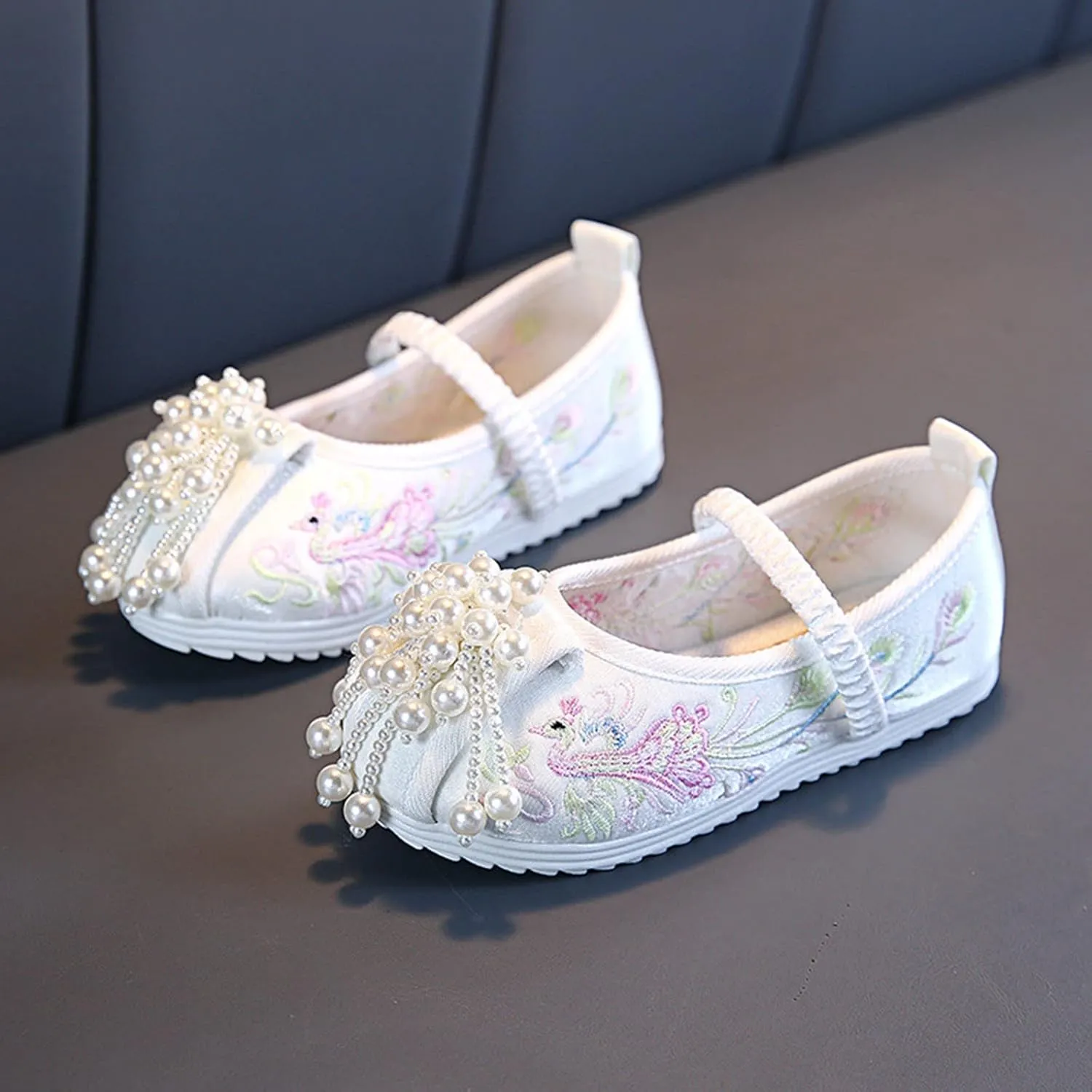 Girls Embroidered Sandals Fashionable Costume Children Performance Children Embroidered Sandals Slide Sandal
