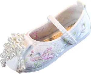 Girls Embroidered Sandals Fashionable Costume Children Performance Children Embroidered Sandals Slide Sandal
