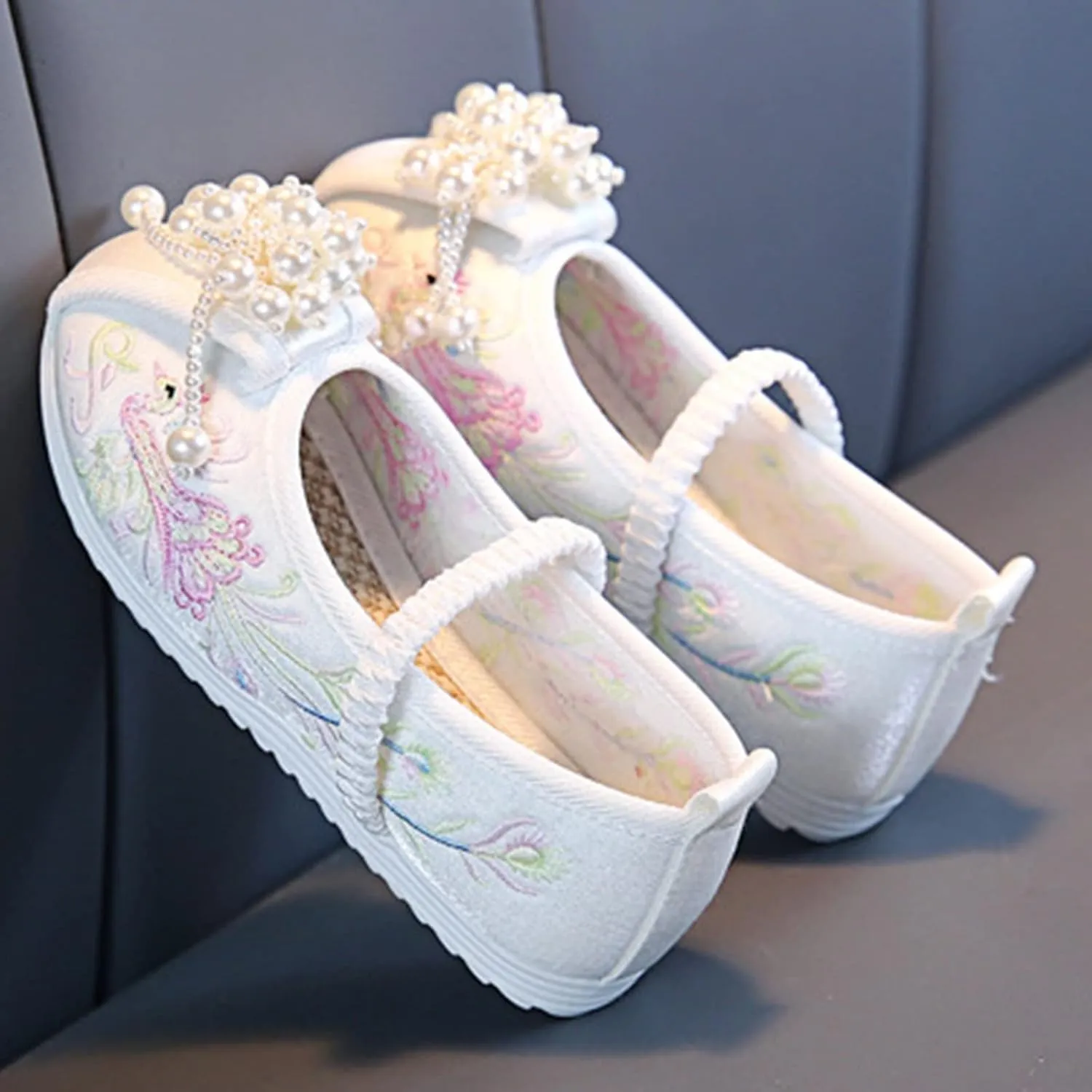 Girls Embroidered Sandals Fashionable Costume Children Performance Children Embroidered Sandals Slide Sandal