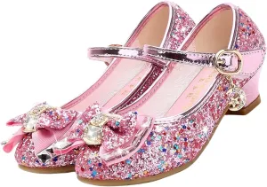 Girls Princess Shoes Dance Trainers, Mary Jane Low Heel Performance Dress Shoes, Elegant Sandals