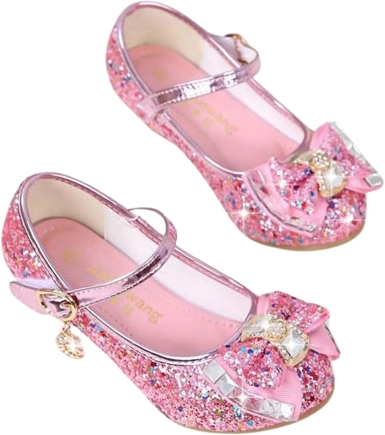 Girls Princess Shoes Dance Trainers, Mary Jane Low Heel Performance Dress Shoes, Elegant Sandals