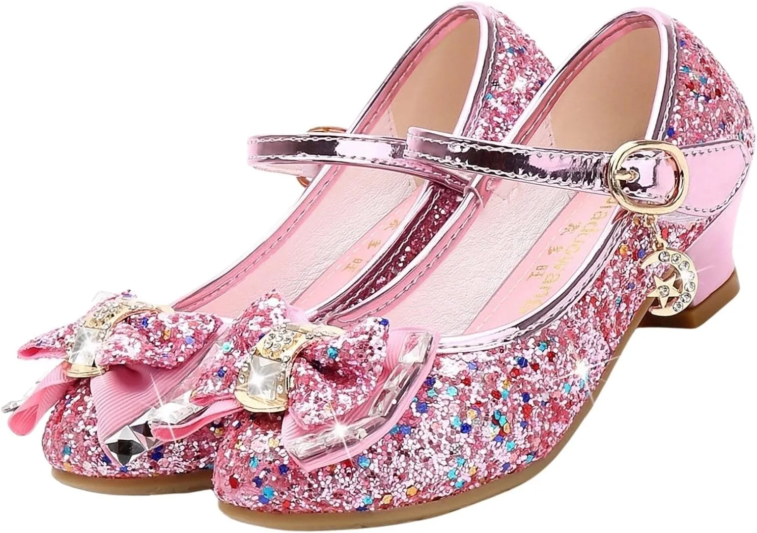 Girls Princess Shoes Dance Trainers, Mary Jane Low Heel Performance Dress Shoes, Elegant Sandals