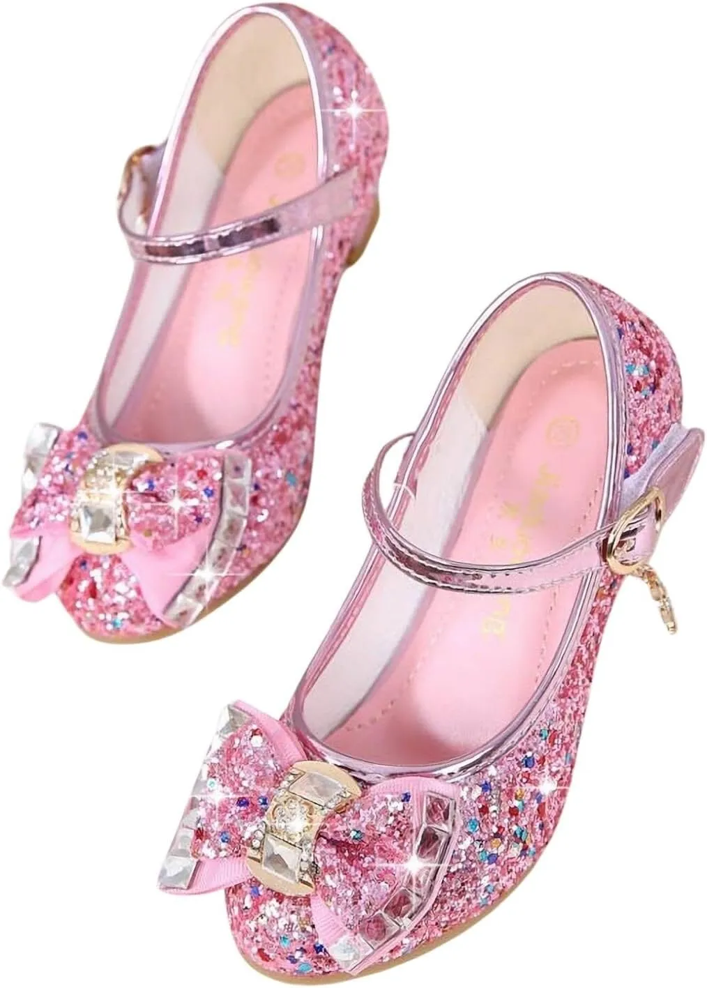 Girls Princess Shoes Dance Trainers, Mary Jane Low Heel Performance Dress Shoes, Elegant Sandals