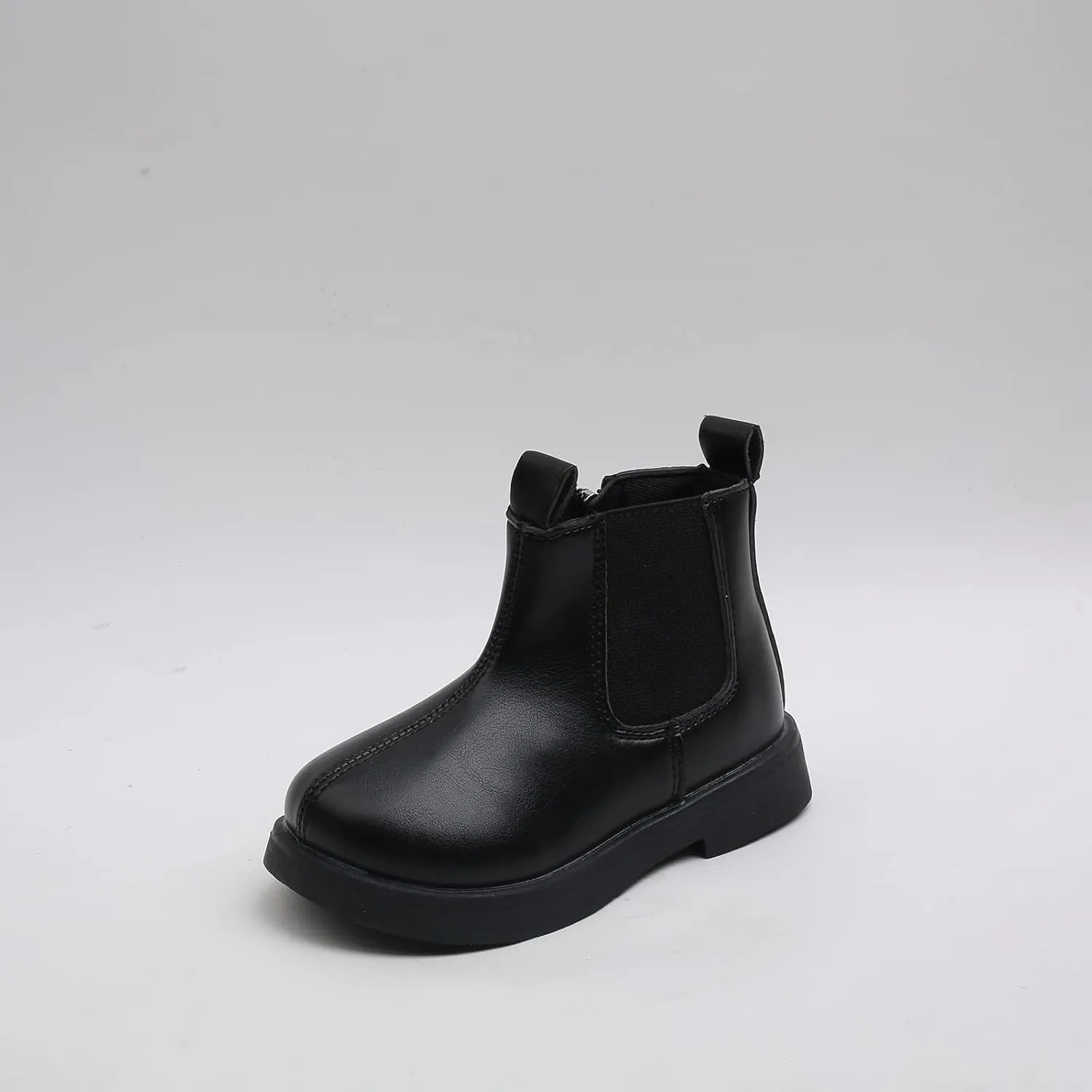 Girls PU Leather Ankle Boots Kids Bow Side Zipper Low Heel Outdoor Shoes for School Dress Up Little Kid/Big Kids
