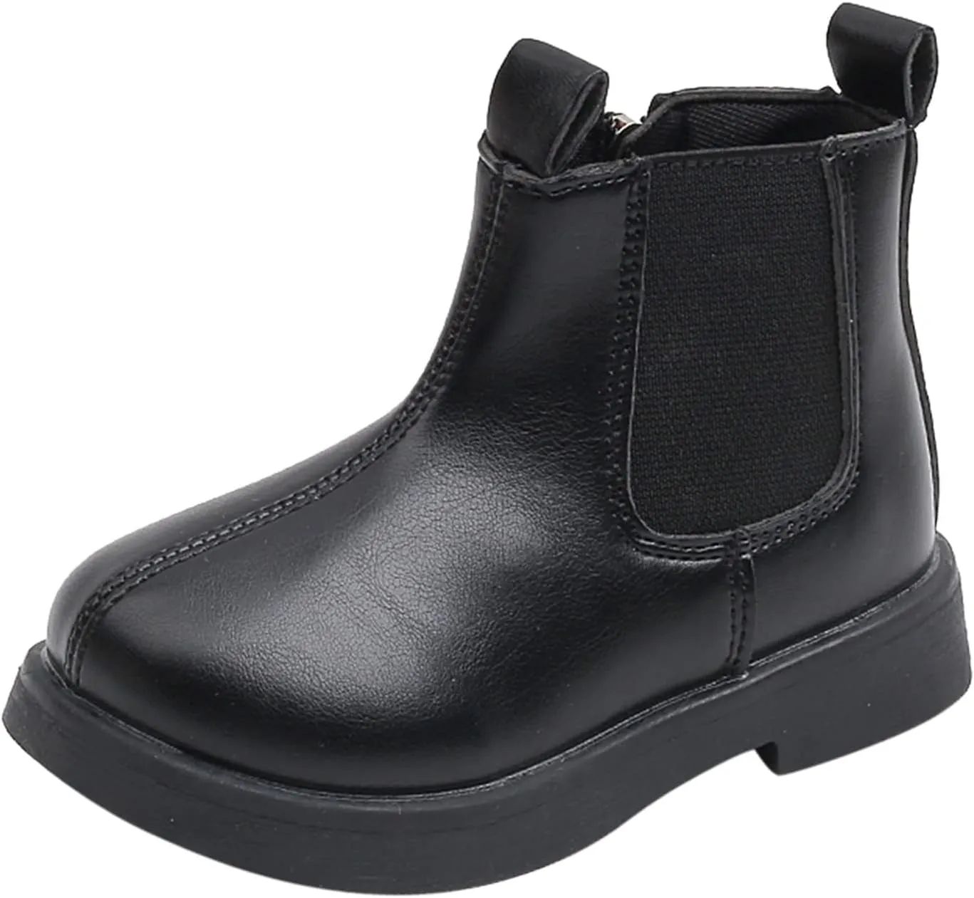 Girls PU Leather Ankle Boots Kids Bow Side Zipper Low Heel Outdoor Shoes for School Dress Up Little Kid/Big Kids