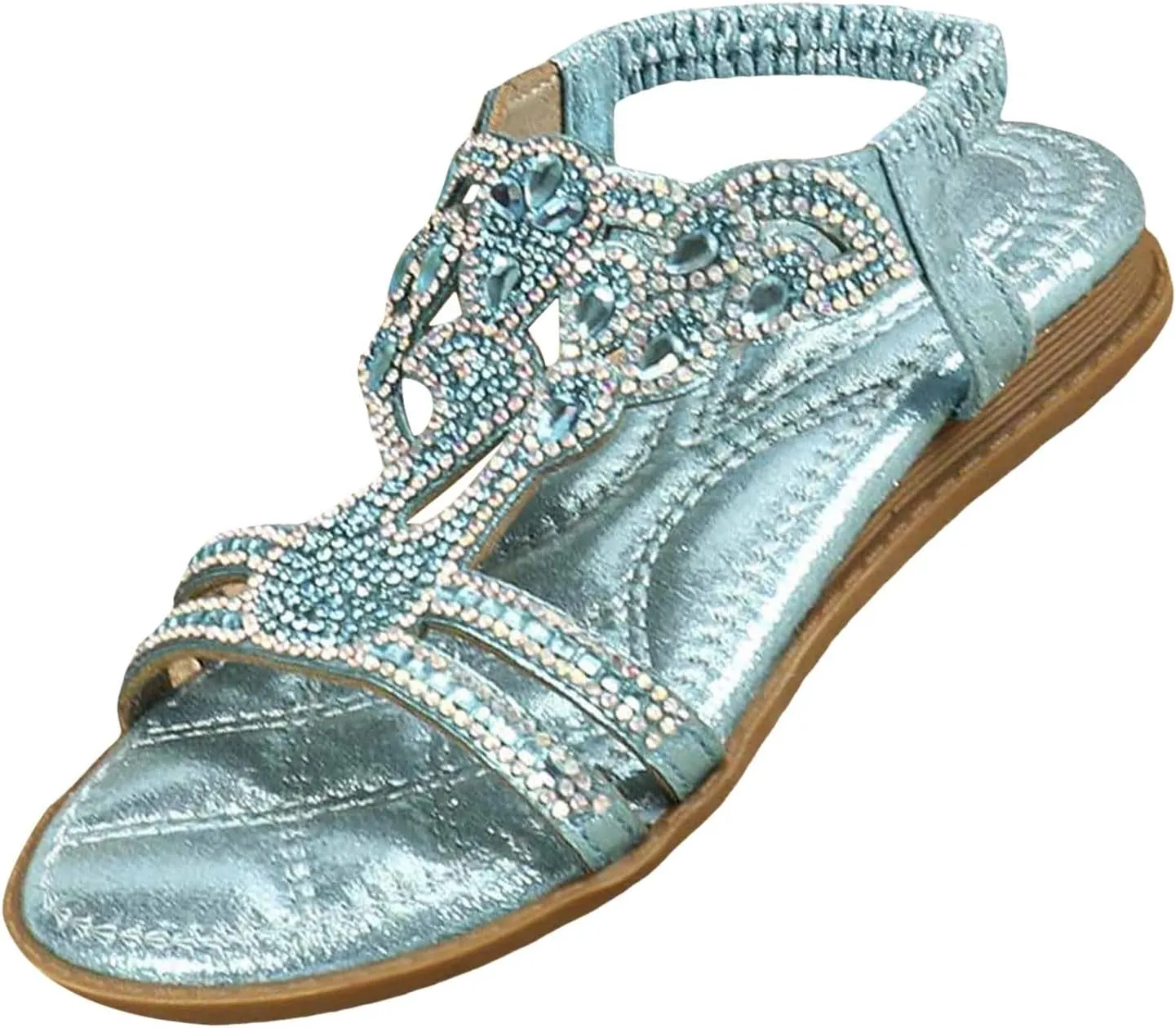 Girls Sandals Fancy Sequin Rhinestone Flat Open Toe Princess Shoes Formal Elegant Sandal Kids Non Slip Flat for Wedding Party