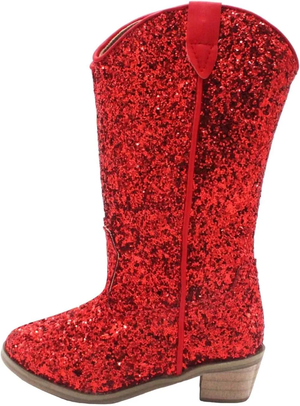 Girls Sequin Sparkly Cowboy Boots Kids hinestone Glitter Low Heel Wedding Dress Booties Western Pointed Toe Shoes