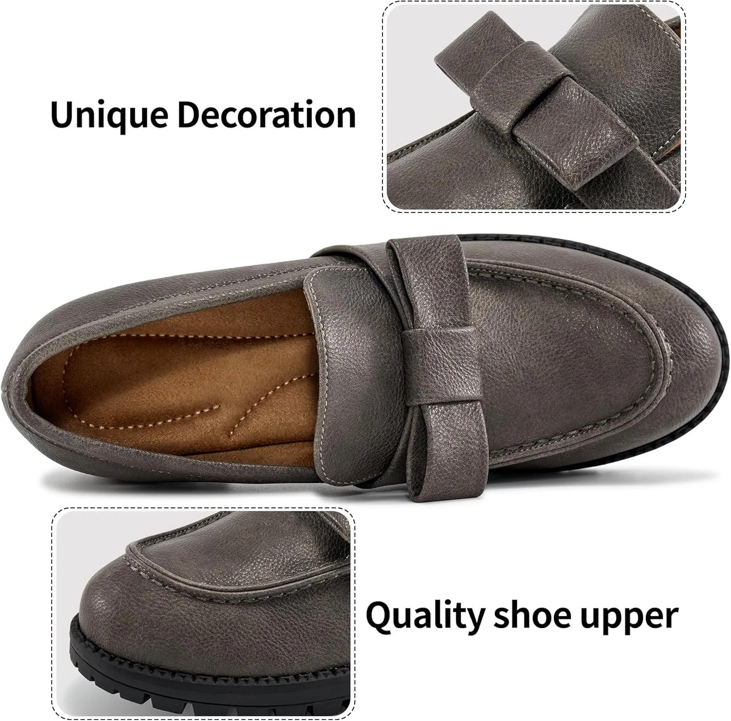 HARENCE Platform Loafers for Women Dressy: Casual Comfortable Slip On Chunky Loafer Walking Penny Work Business Office Shoes