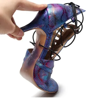 Heeled Sandals for Women Dancing Shoes Ballroom for Girls, Suede Sole Dance Shoes,Wedding Ballroom Ladies Latin Salsa Dance Shoes (Color : Black, Size : US5/EU35/UK3)
