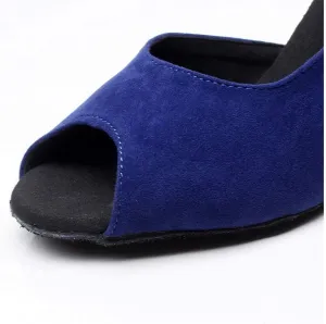 Heeled Sandals for Women Performance Professional Shoes,Heeled Practice Shoe,Evening Shoes for Women,Wedding Ballroom Dance Shoes,Latin Party Dance Shoes, (Color : Blue, Size : US9/EU40/UK7)