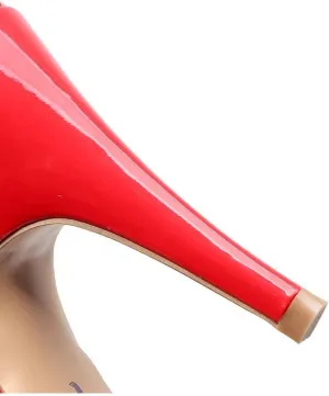 Heeled Sandals for Women Performance Professional Shoes,Heeled Practice Shoe,Evening Shoes for Women,Wedding Ballroom Dance Shoes,Latin Party Dance Shoes, (Color : Red, Size : US9.5)