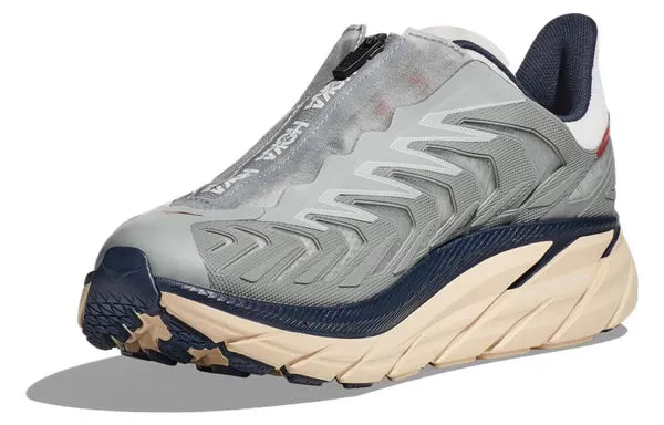 HOKA ONE ONE Project Clifton Knitted Running Shoes 'Grey Beige', gray