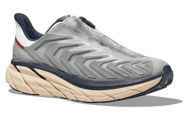 HOKA ONE ONE Project Clifton Knitted Running Shoes 'Grey Beige', gray