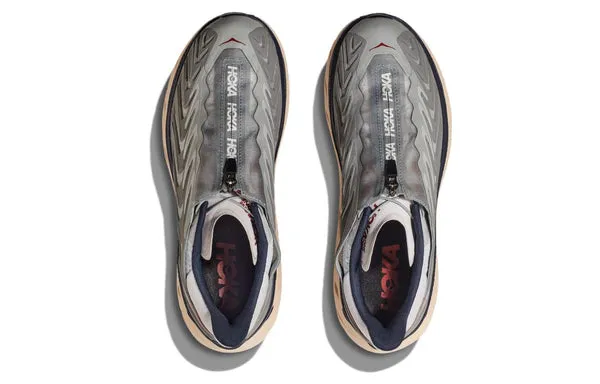 HOKA ONE ONE Project Clifton Knitted Running Shoes 'Grey Beige', gray