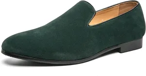 HOOENG Loafer Shoes for Men Simple Smoking Loafers Moccasins Shoes Vegan Leather Resistant Lightweight Anti-Slip Walking Slip On (Color : Green, Size : 11)