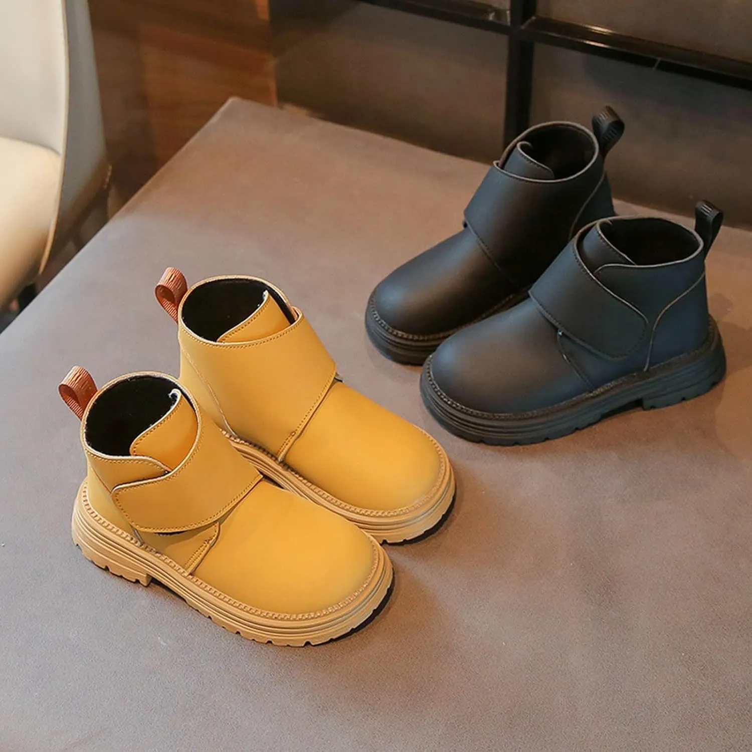 Infant Toddler Kids Winter Ankle Boot Solid Classic Water Proof Rubber Soft Sole Anti Slip Shoes for Outdoor Casual