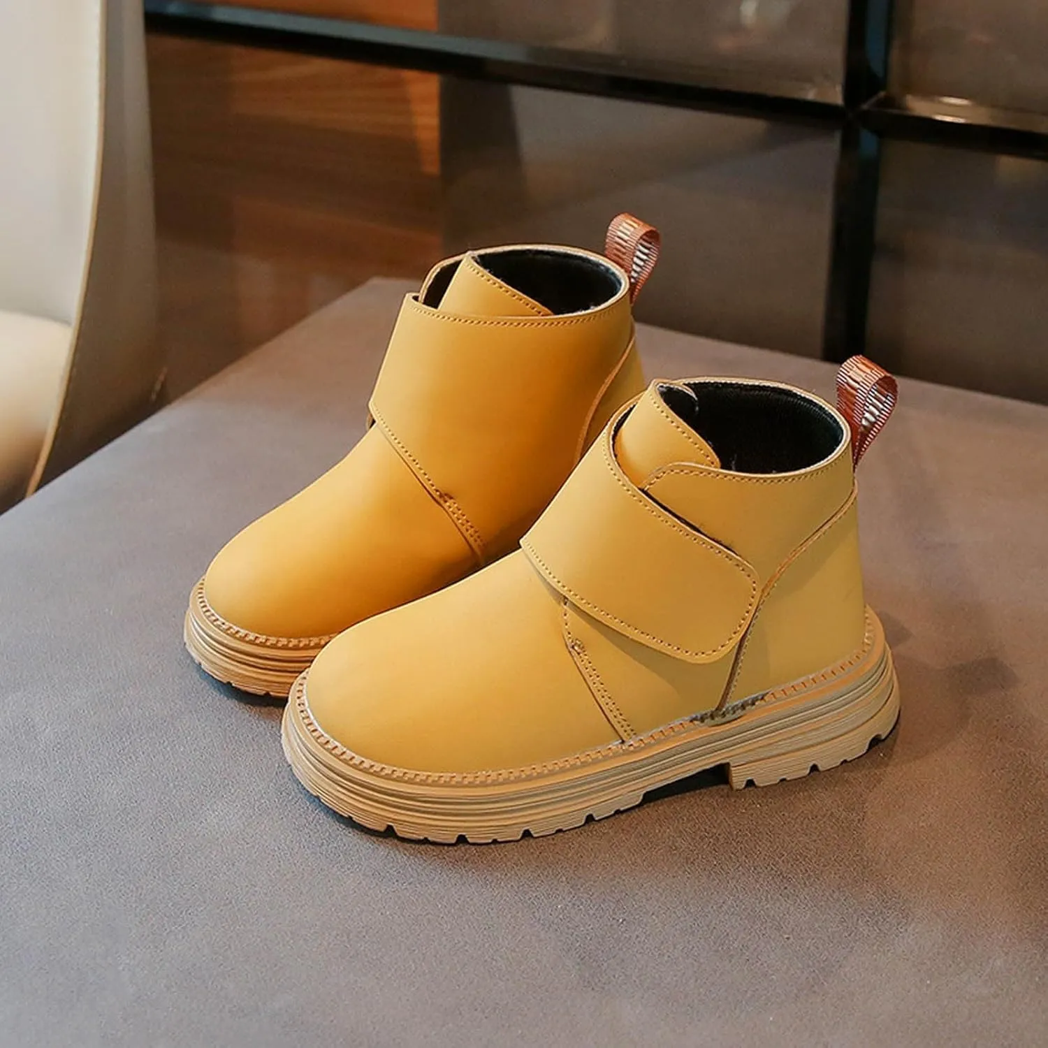 Infant Toddler Kids Winter Ankle Boot Solid Classic Water Proof Rubber Soft Sole Anti Slip Shoes for Outdoor Casual