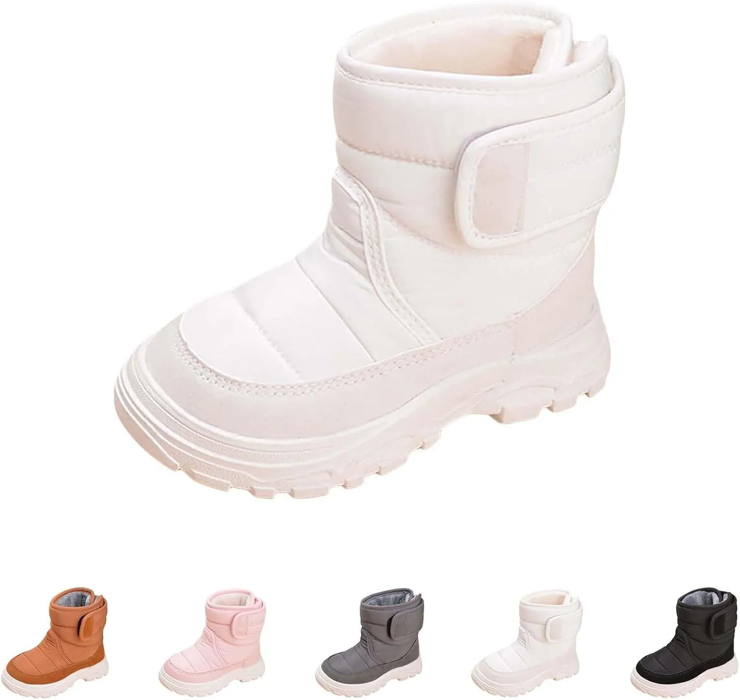Insulated Snow Shoes For Boy Winter Walking Shoes For Baby Non Slip Plush Lined Ankle Boots Waterproof Hiking Boots